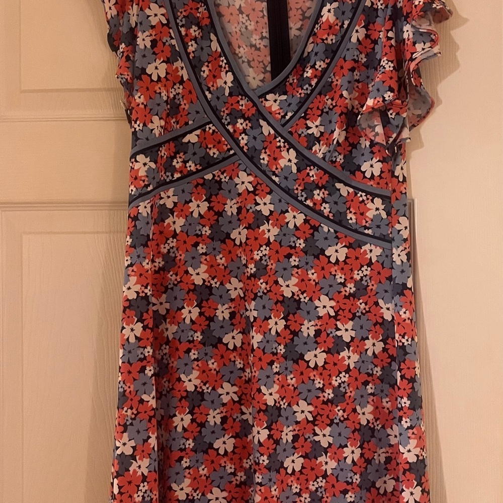 Michael Kors Floral Intimate Dress - Red, White, Blue
